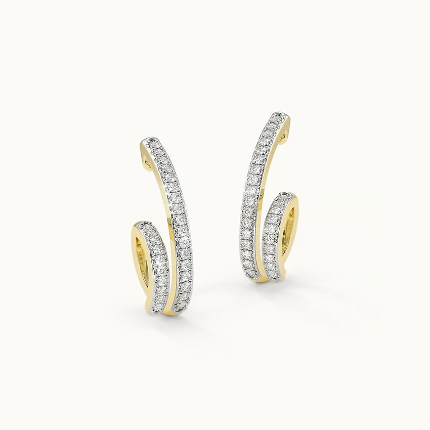 Coiled Diamond Hoop Earrings — view 5