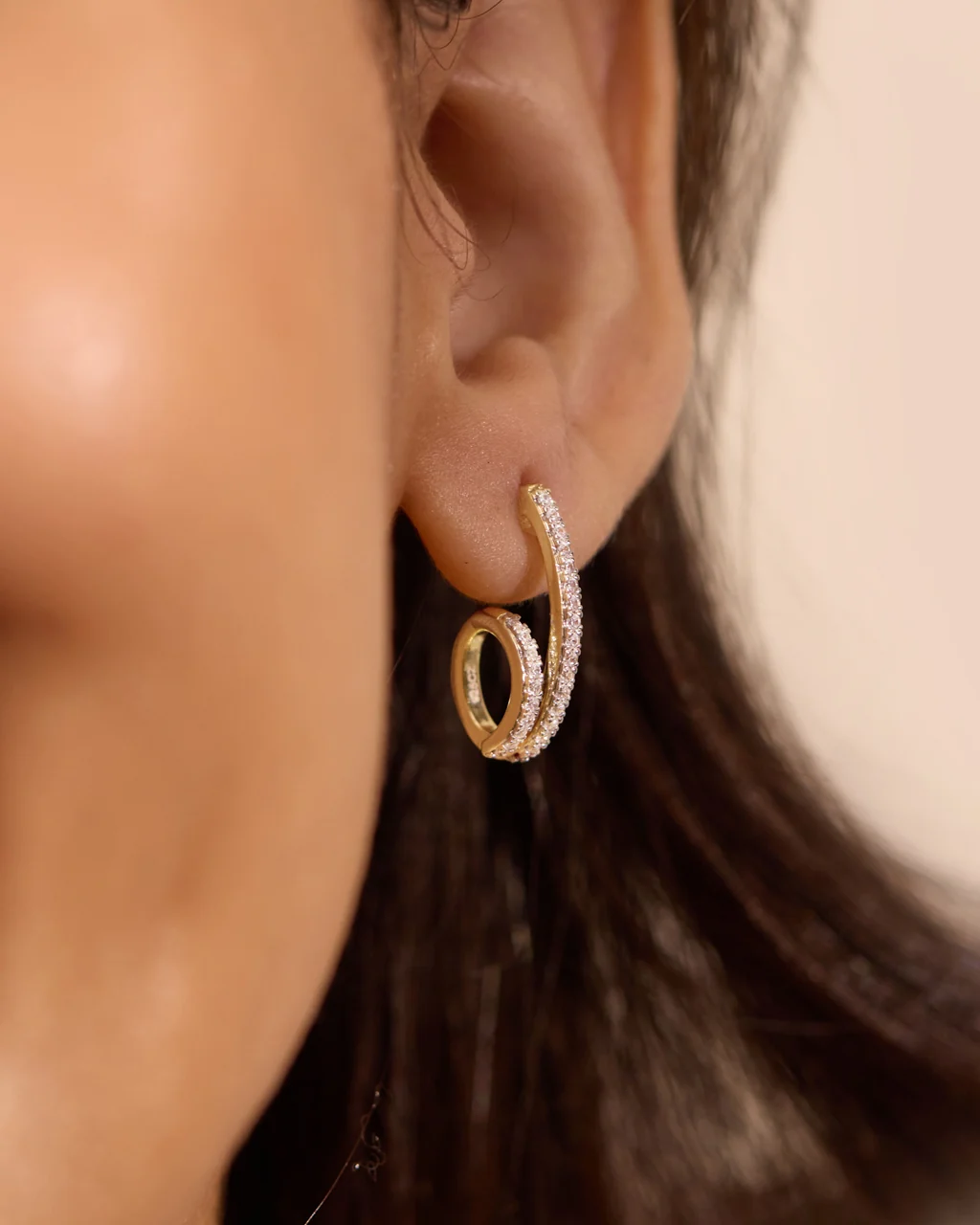 Coiled Diamond Hoop Earrings — view 6