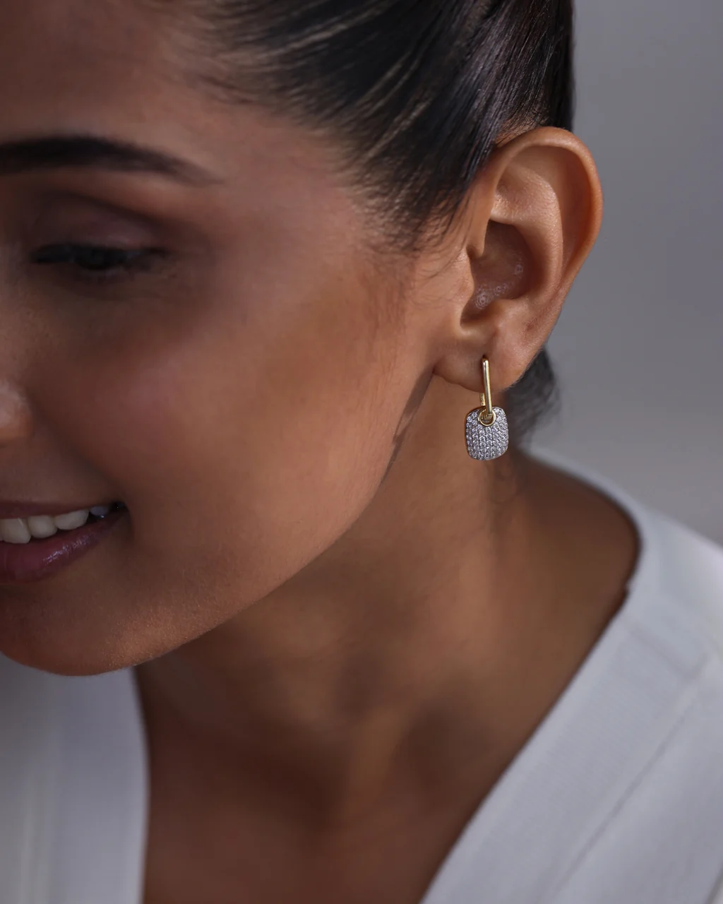 Tiered Crystal Drop Earrings — view 4