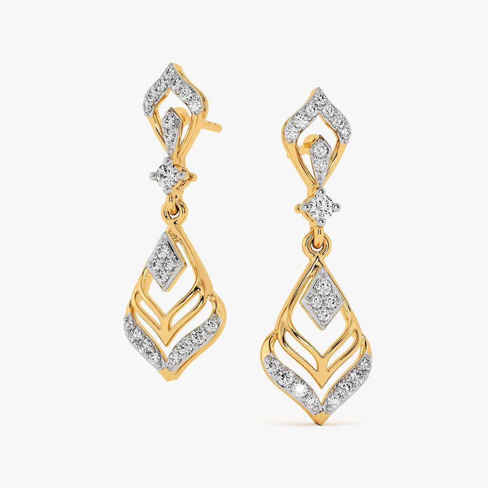 Graceful Gold Drop Earrings — view 2
