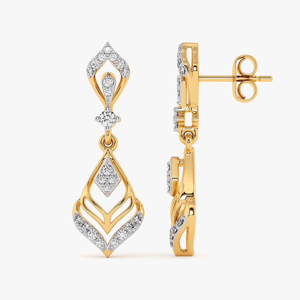 Waterfall Design Drop Earrings — view 4