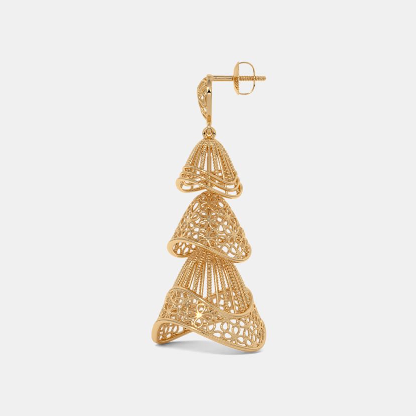 Filigree Gold Jhumkas — view 3