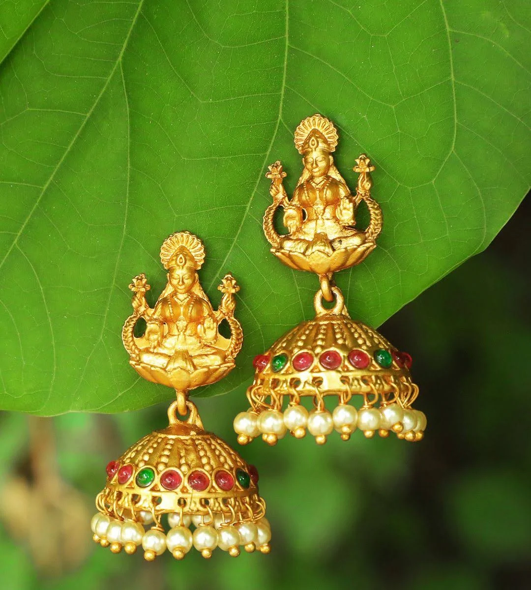 Peacock Motif Jhumkas — view 3