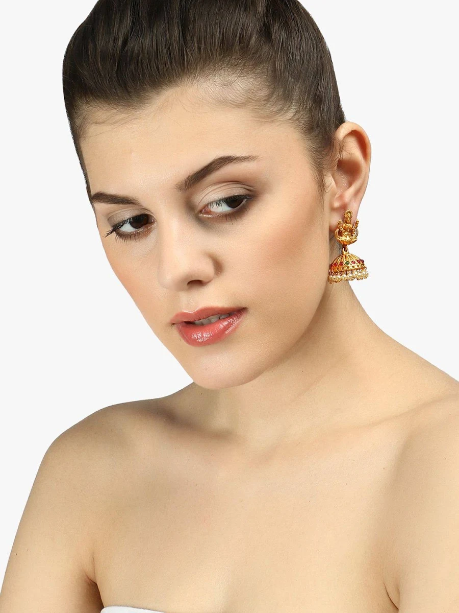 Peacock Motif Jhumkas — view 5