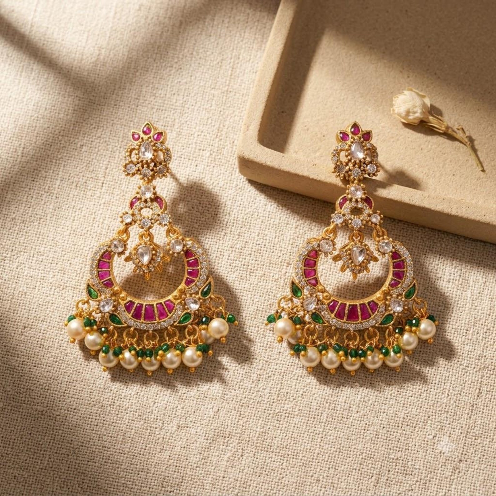 Meenakari Chandbali Earrings