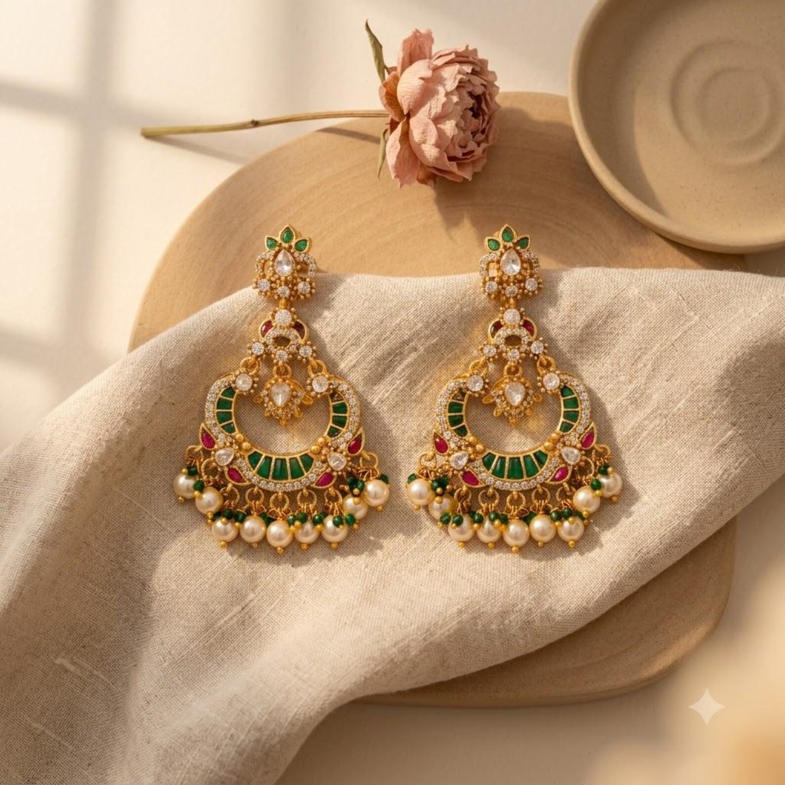 Meenakari Chandbali Earrings — view 2