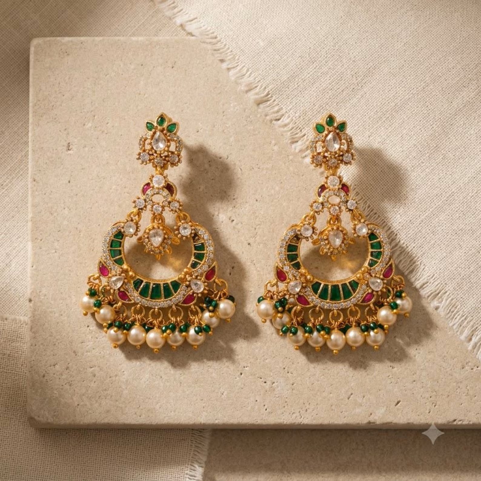 Meenakari Chandbali Earrings — view 3