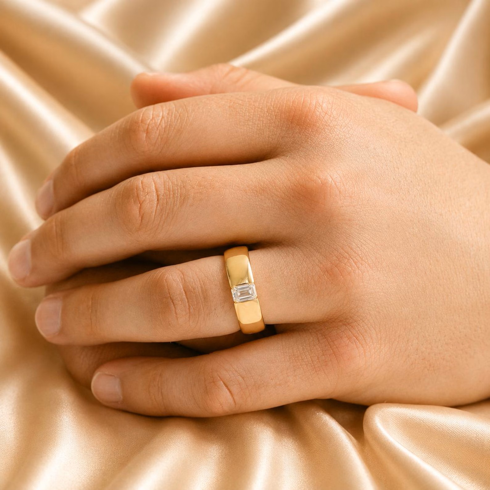 Bold Gold Statement Ring — view 3