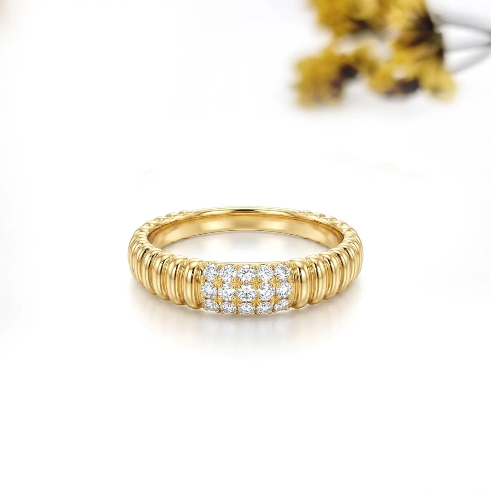 Textured Men's Band Ring — view 2