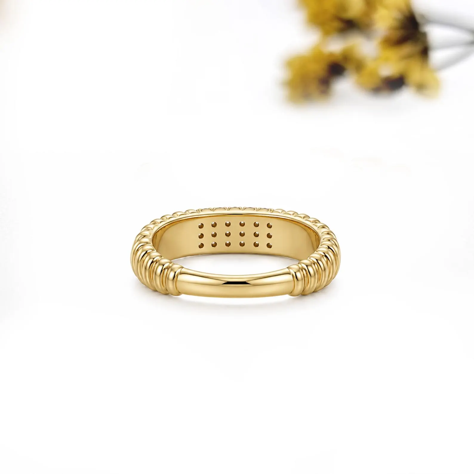 Textured Men's Band Ring — view 3