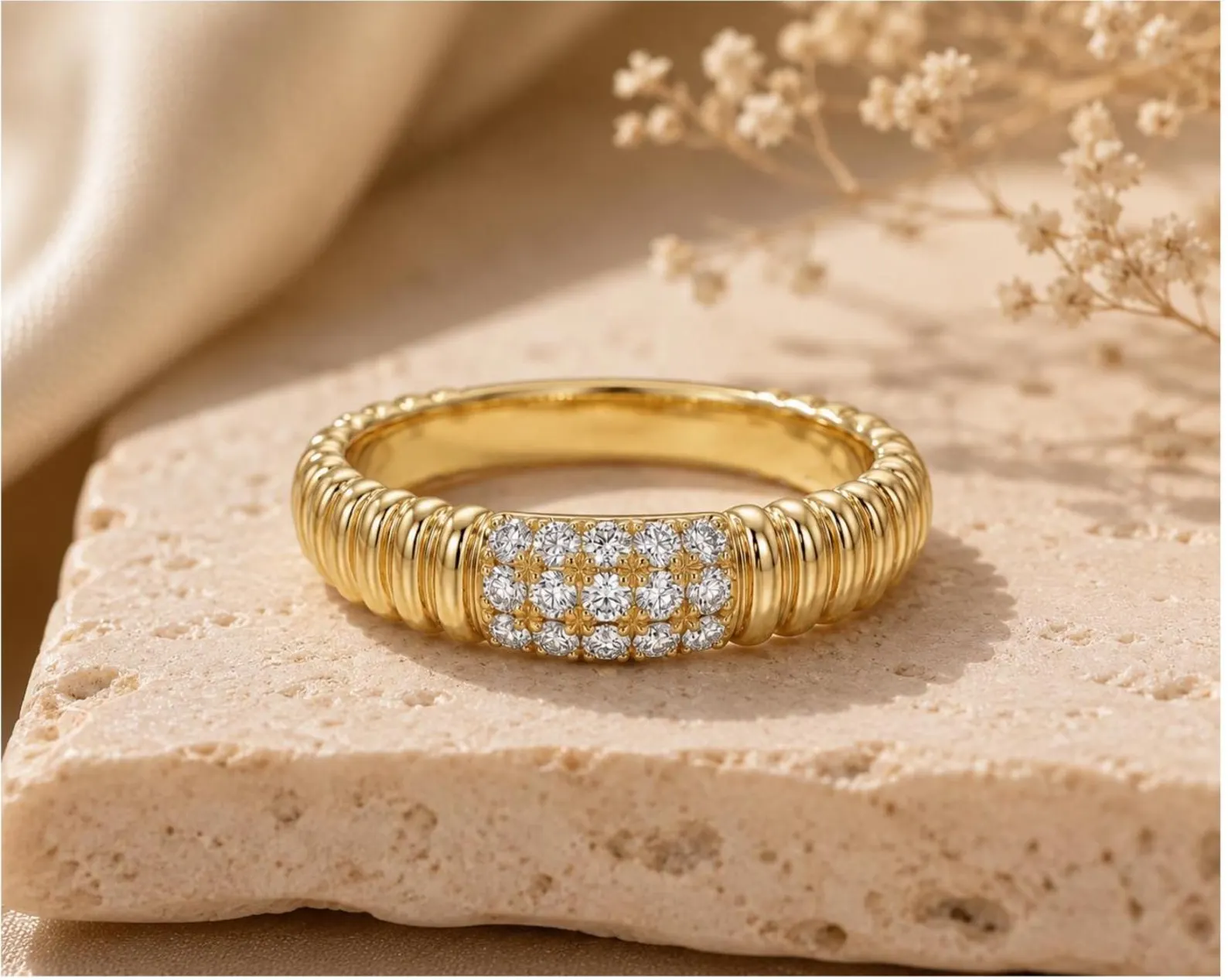 Textured Men's Band Ring