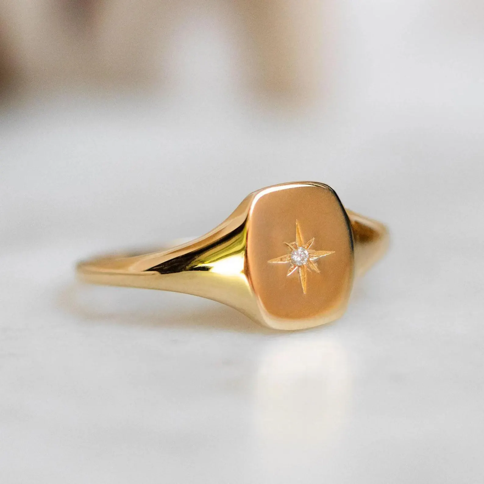 Engraved Men's Gold Ring — view 3