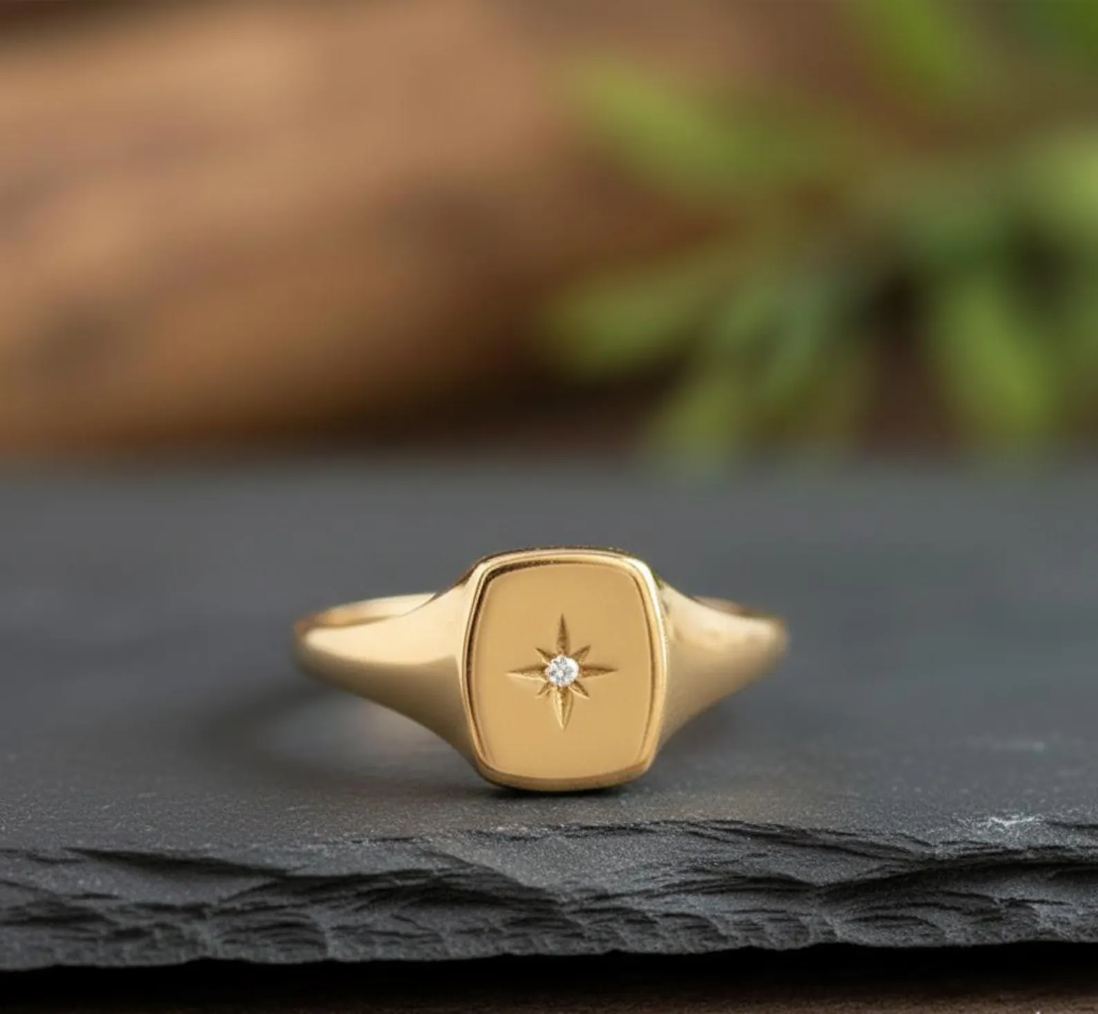 Engraved Men's Gold Ring — view 2