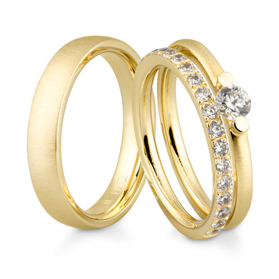 Engraved Promise Rings Set
