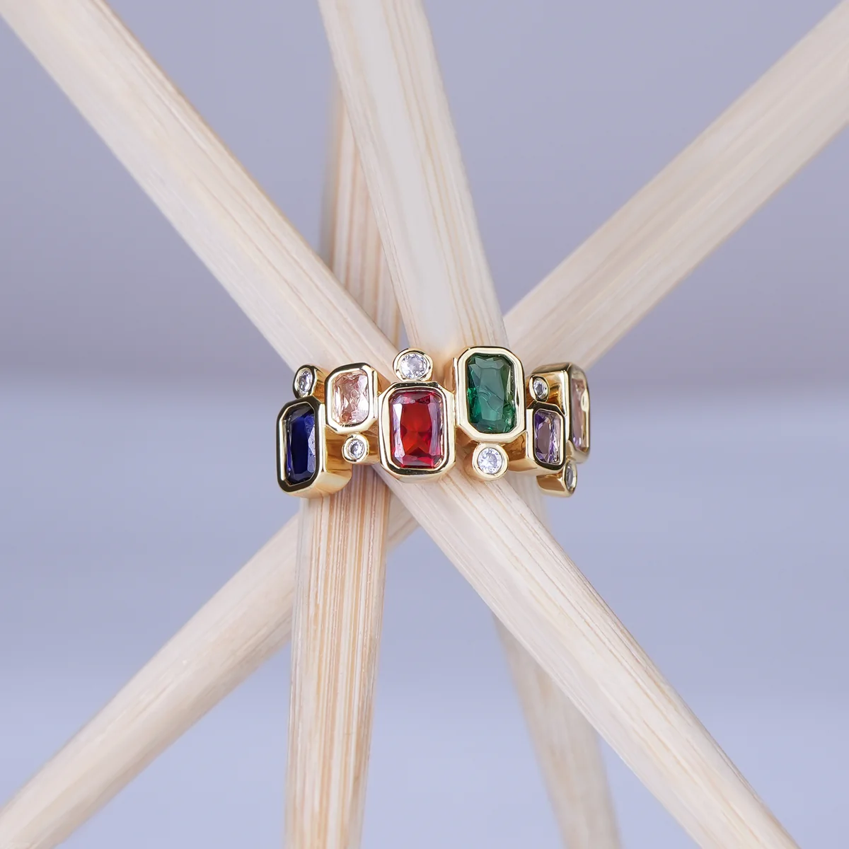 Multi-Stone Navratna Ring — view 2