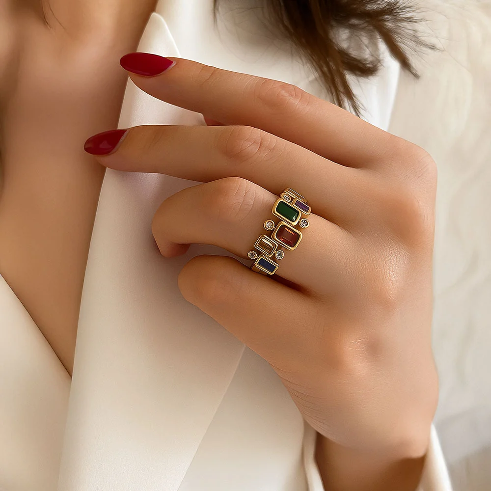 Multi-Stone Navratna Ring — view 5