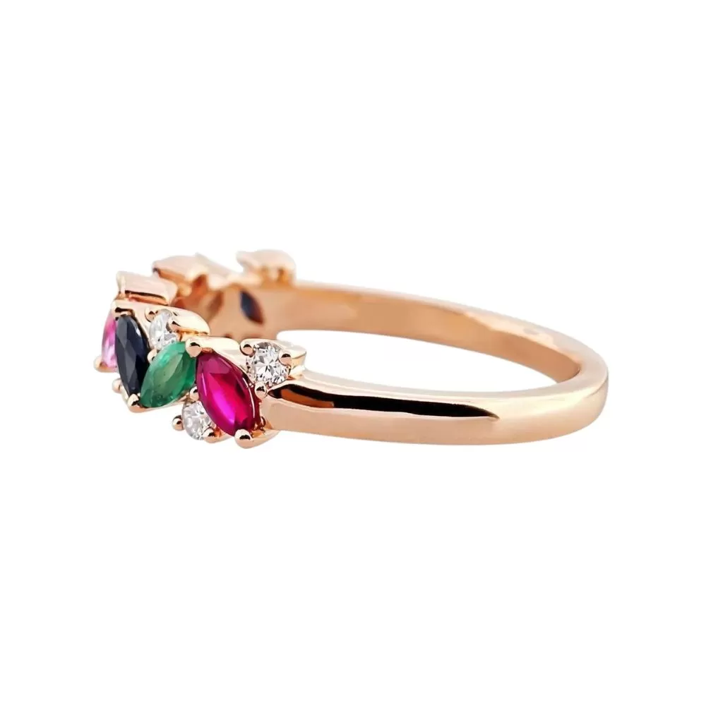 Modern Navratna Ring — view 2