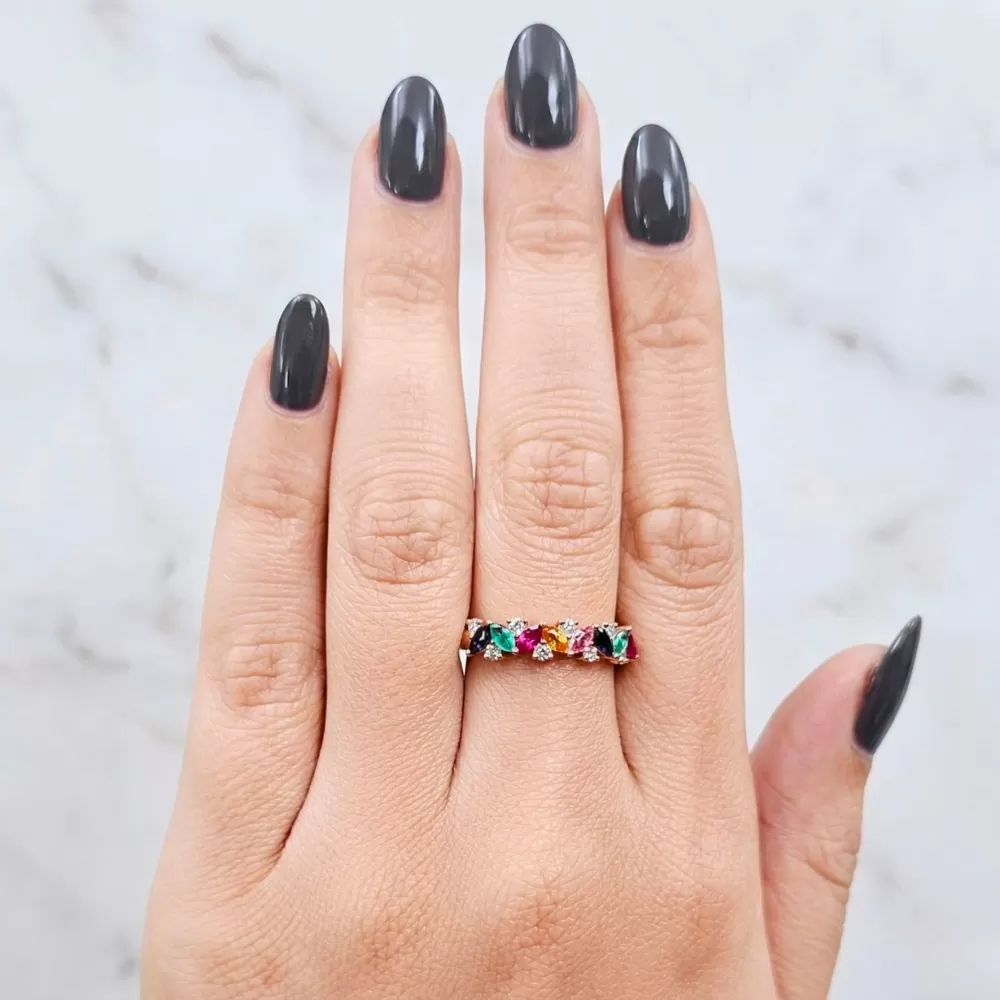 Modern Navratna Ring — view 4