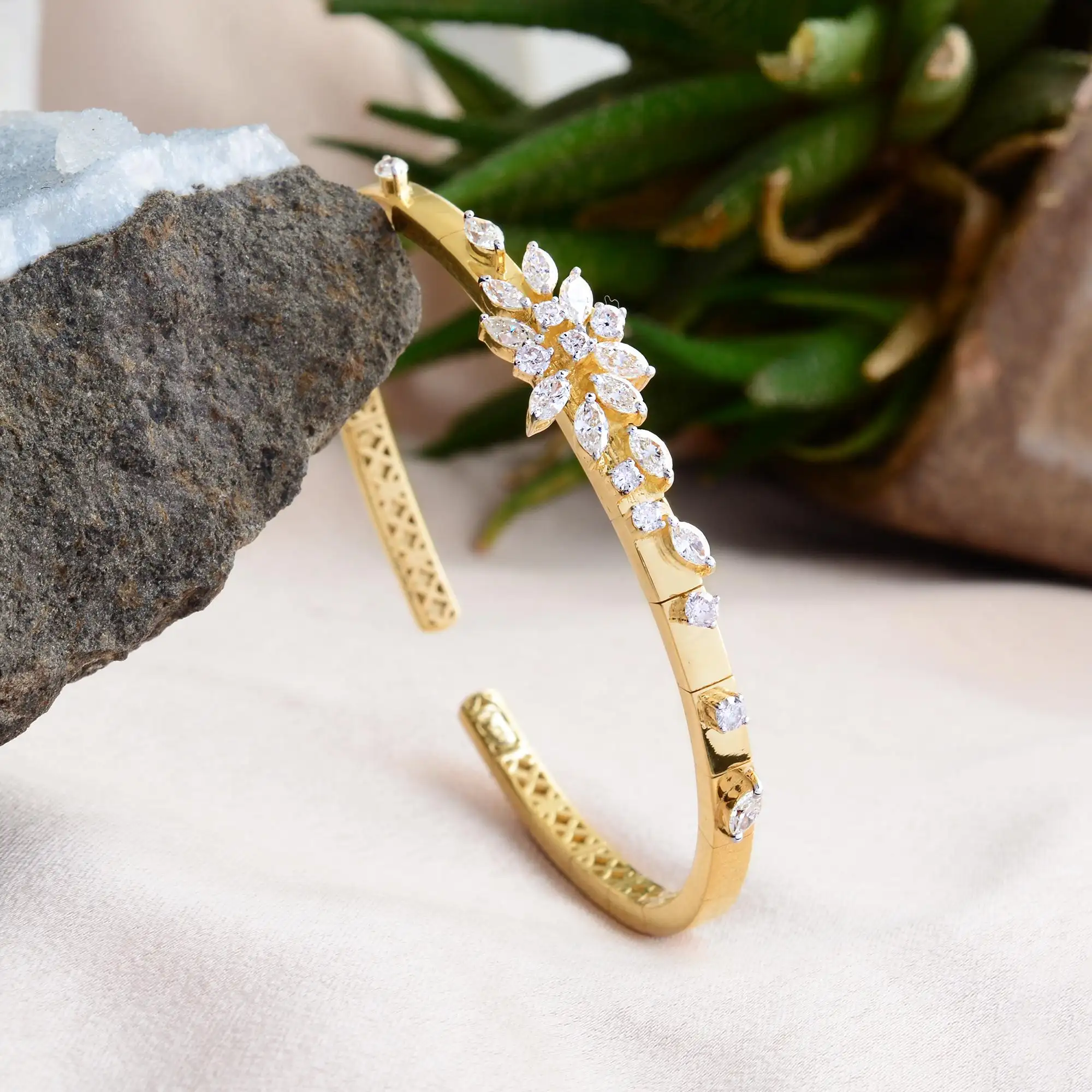 Classic Gold Cuff Bracelet — view 5