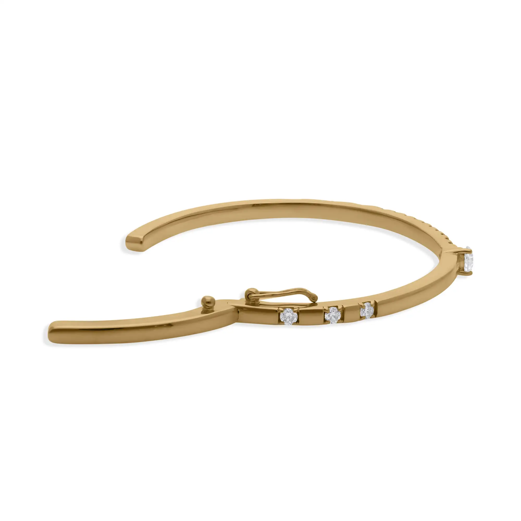 14K Gold Modern Cuff Bracelet — view 4