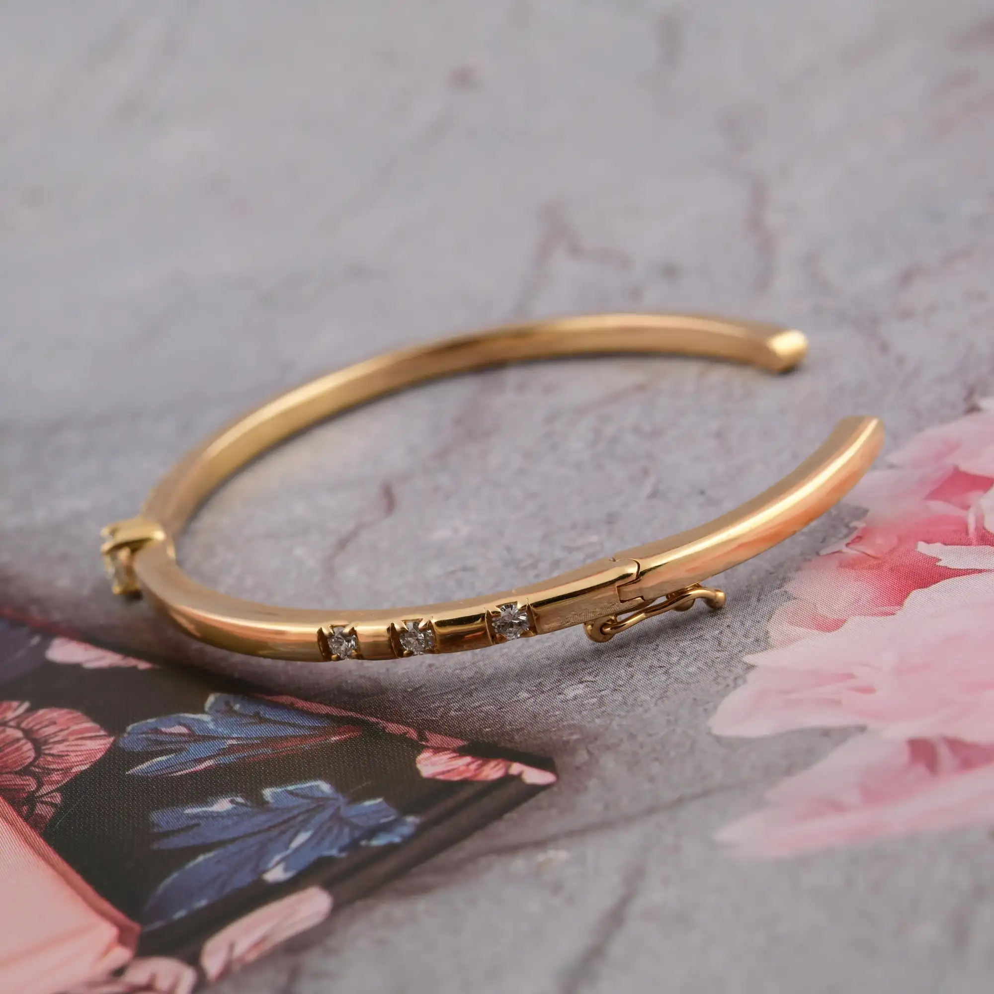 14K Gold Modern Cuff Bracelet — view 6