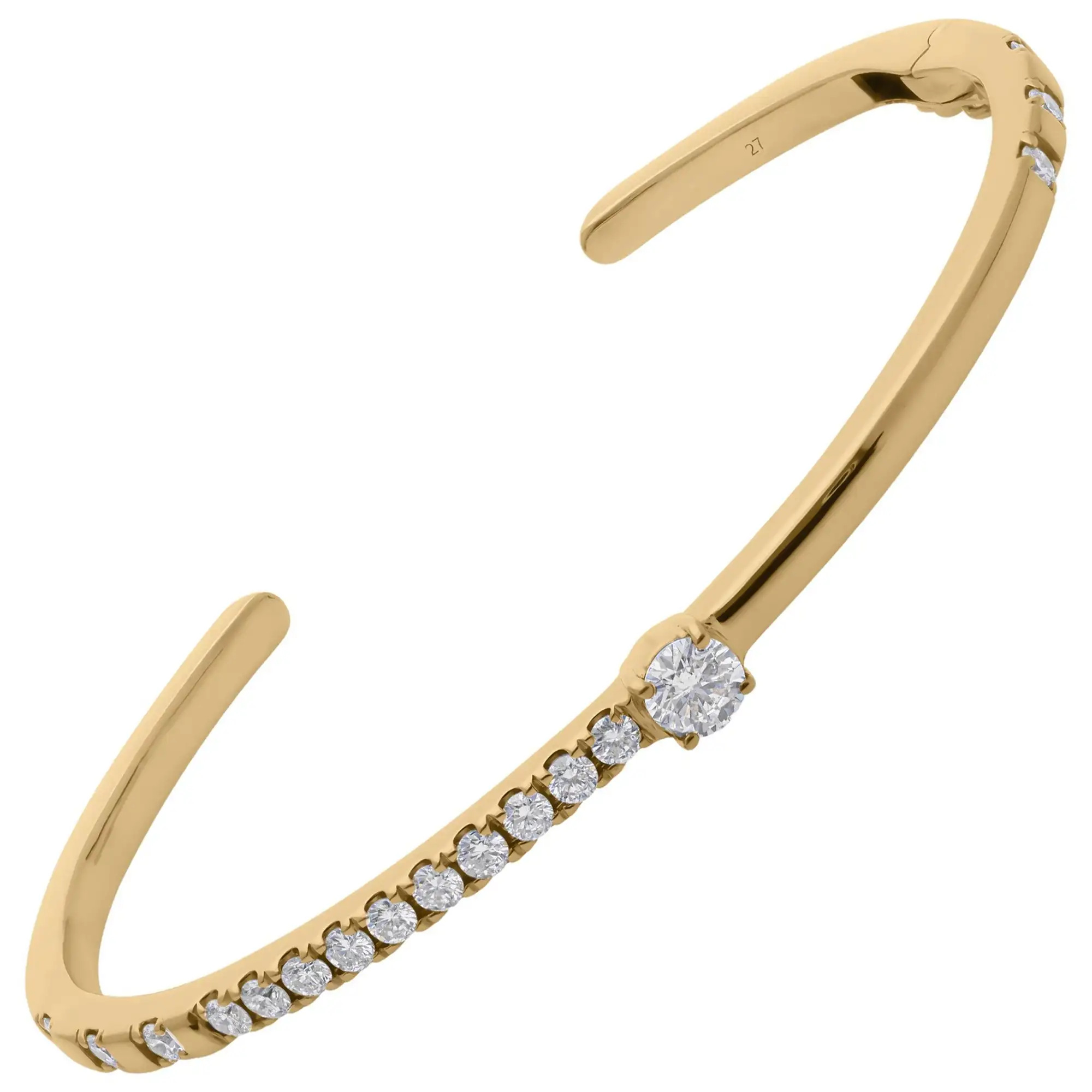14K Gold Modern Cuff Bracelet