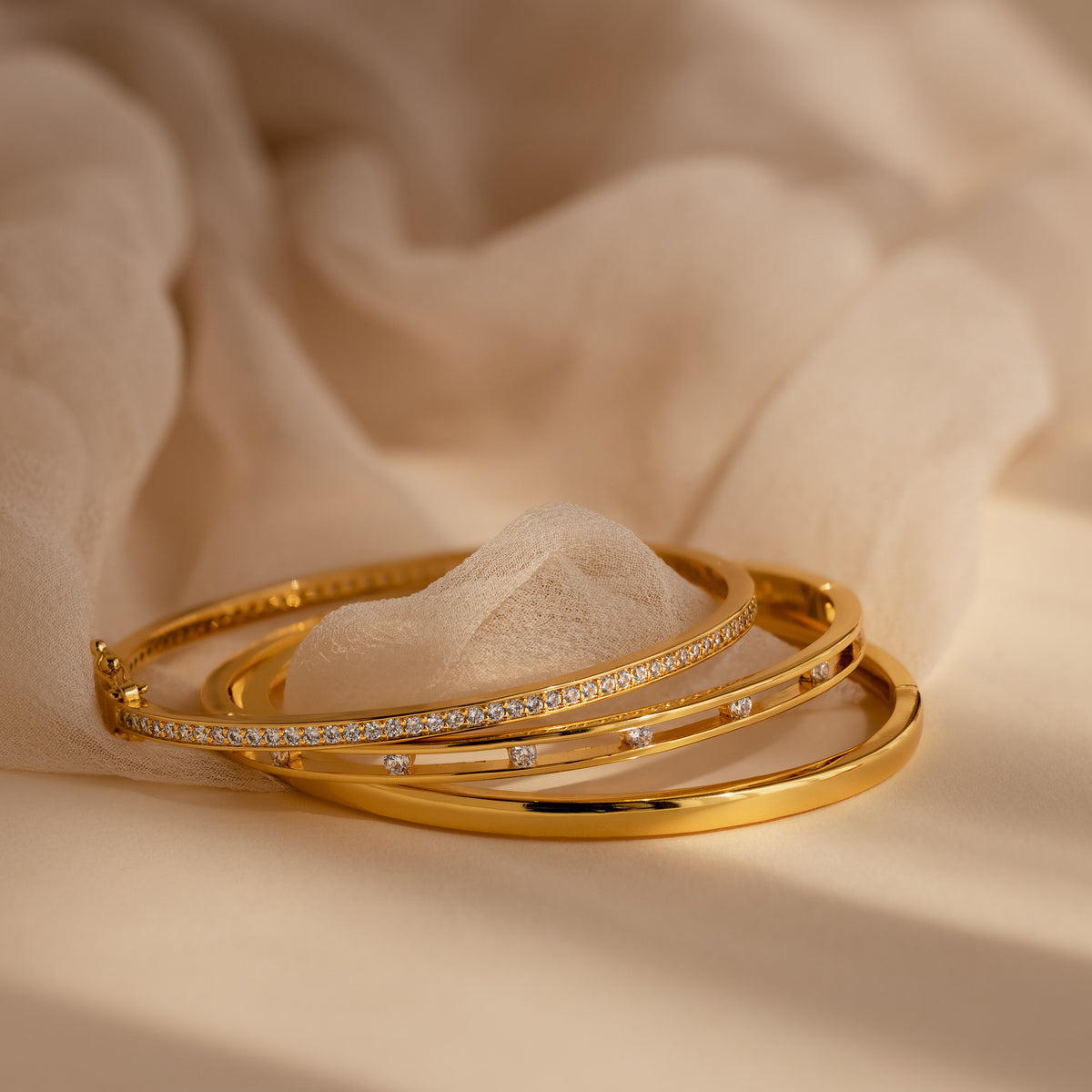 Minimal Diamond Bangle Set — view 3