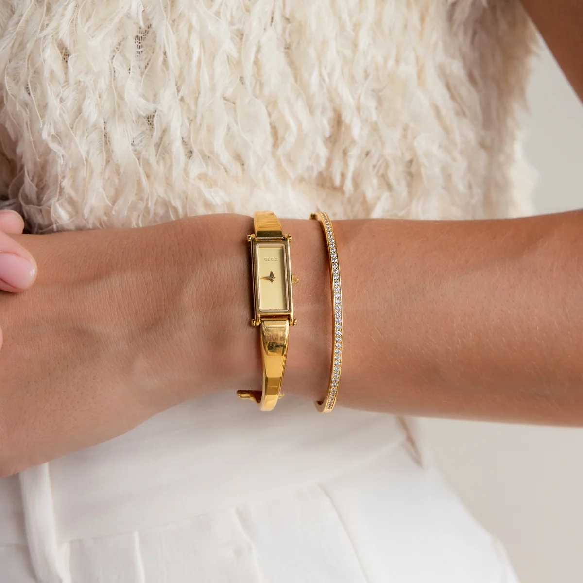 Minimal Diamond Bangle Set — view 4
