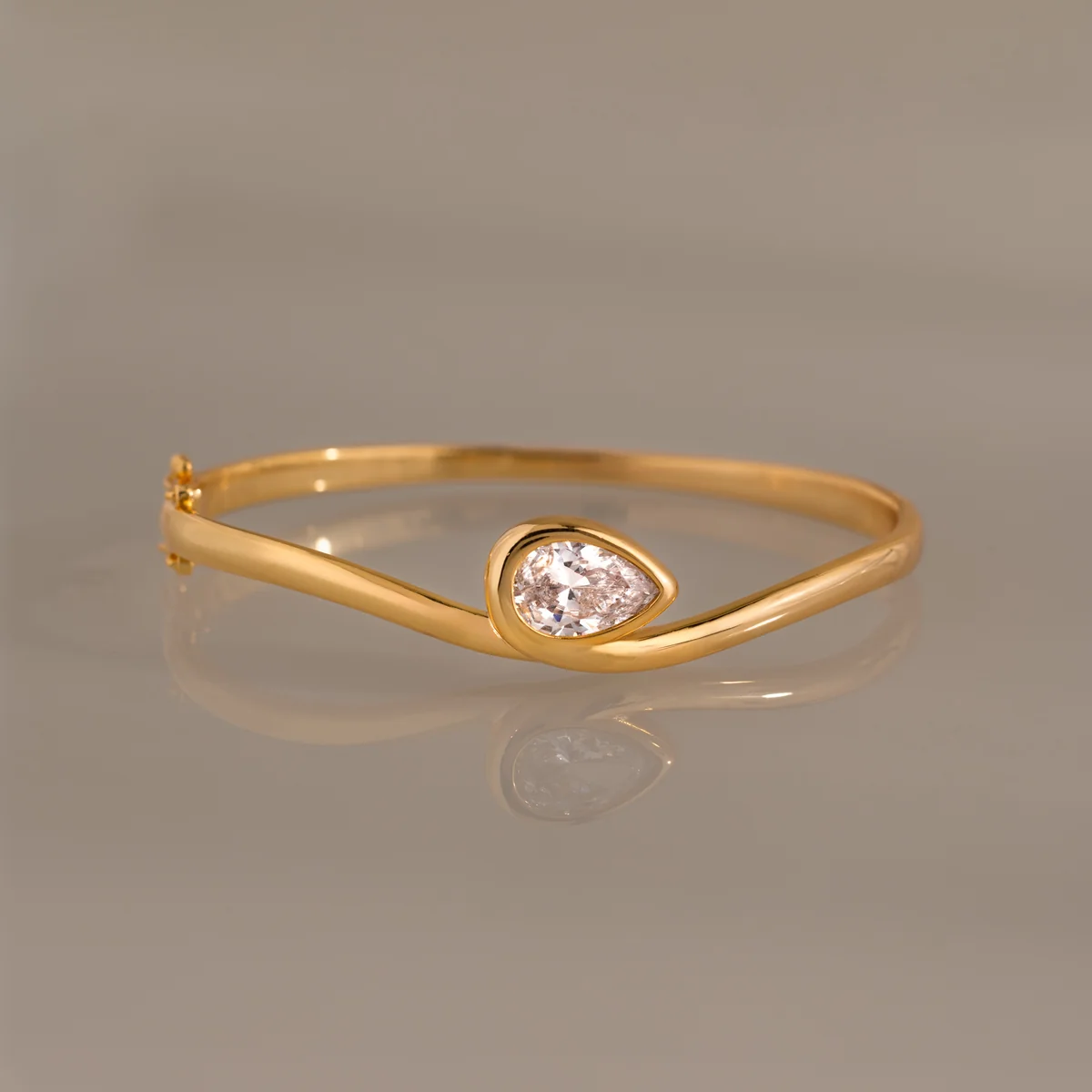 Modern Sleek Diamond Bangle
