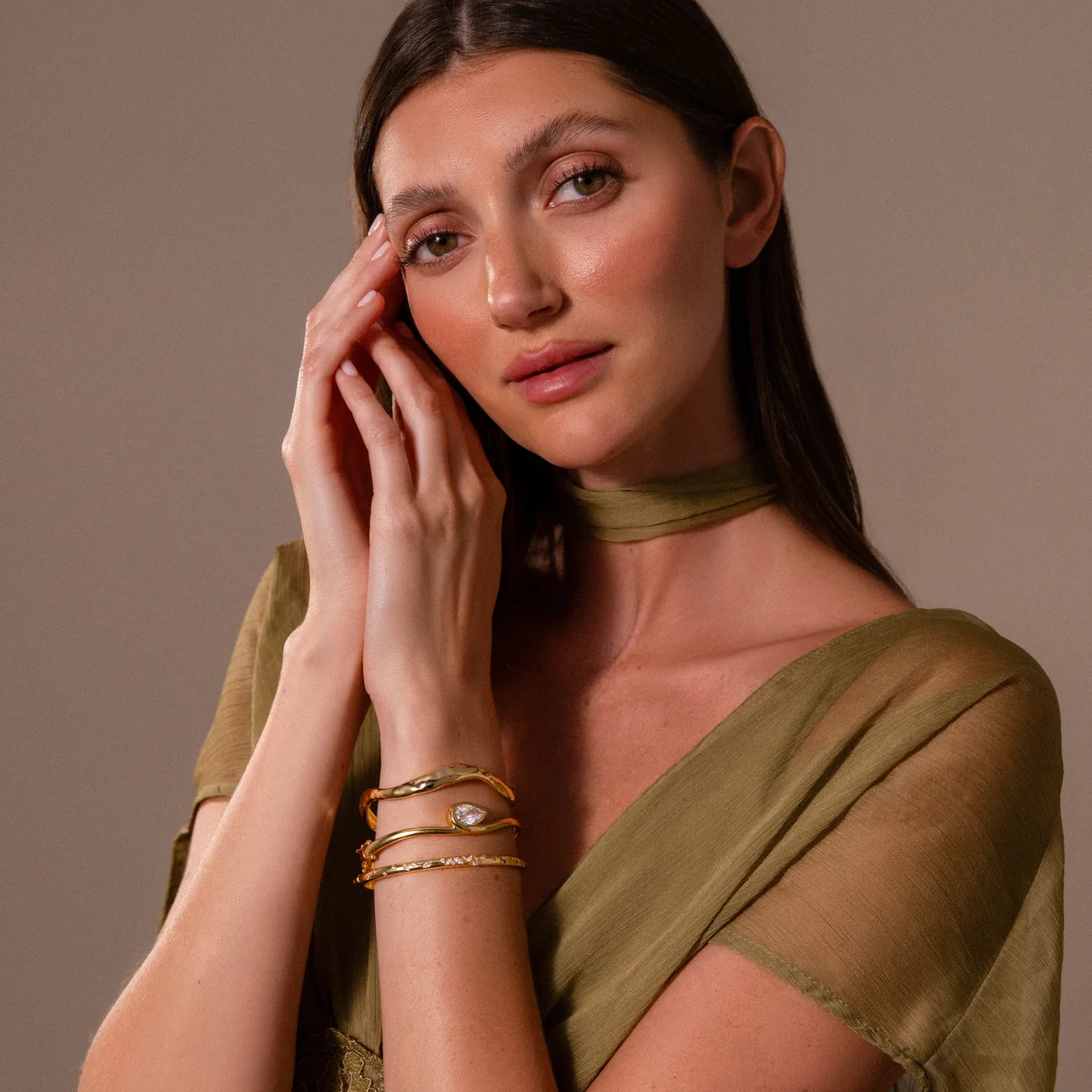 Modern Sleek Diamond Bangle — view 3