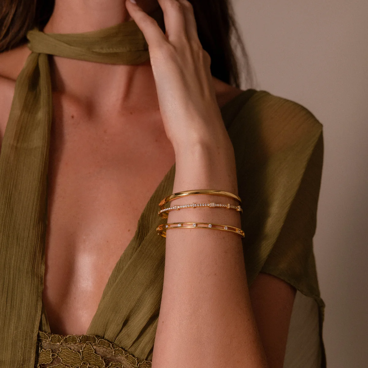 Classic Diamond Bangle Pair — view 4