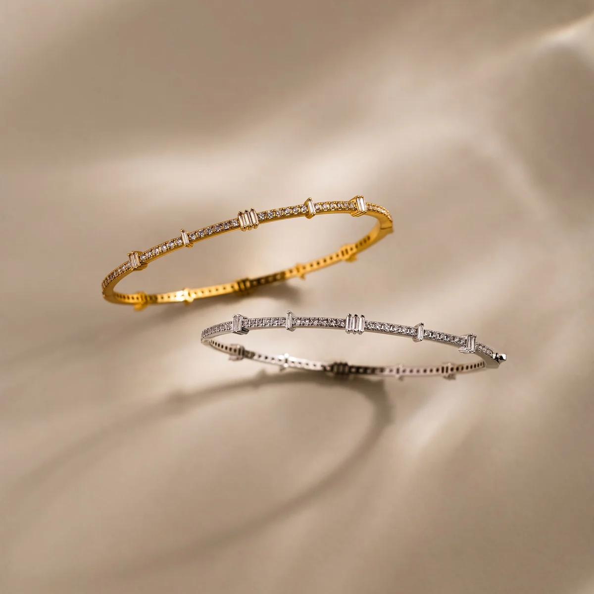 Classic Diamond Bangle Pair — view 3