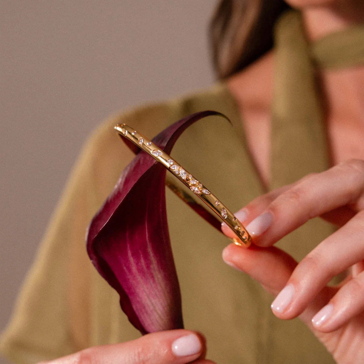 Delicate Diamond Bangle — view 3