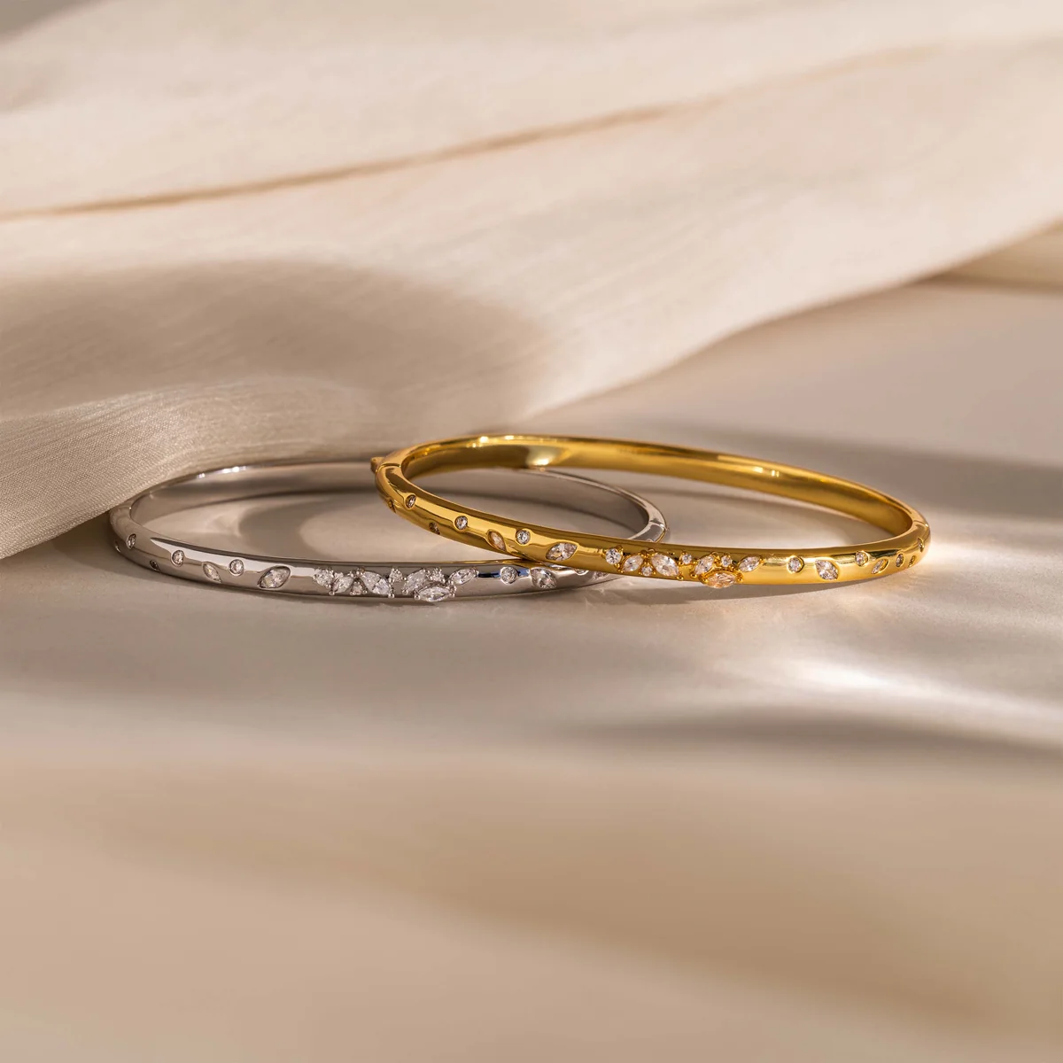 Delicate Diamond Bangle — view 2