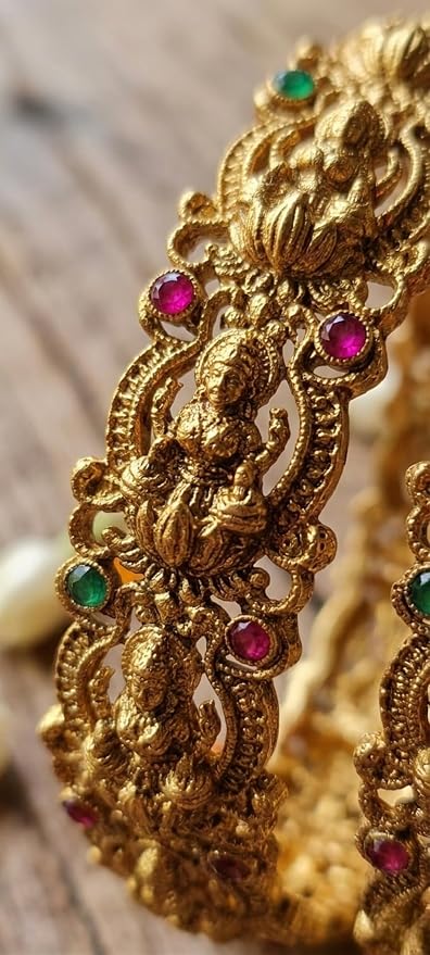 Antique Temple Bangle Pair — view 2