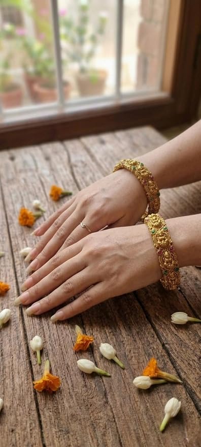 Antique Temple Bangle Pair — view 4