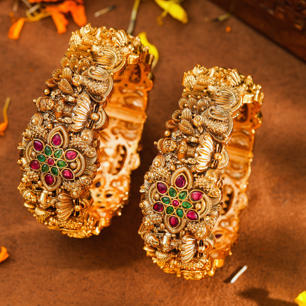 Oxidized Temple Bangle — view 2