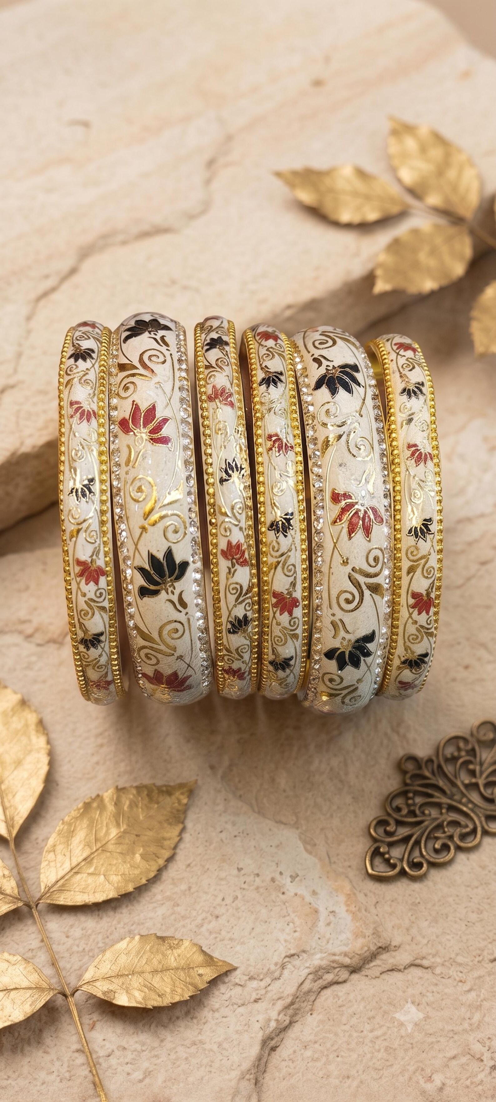 Floral Enamel Bangle — view 2