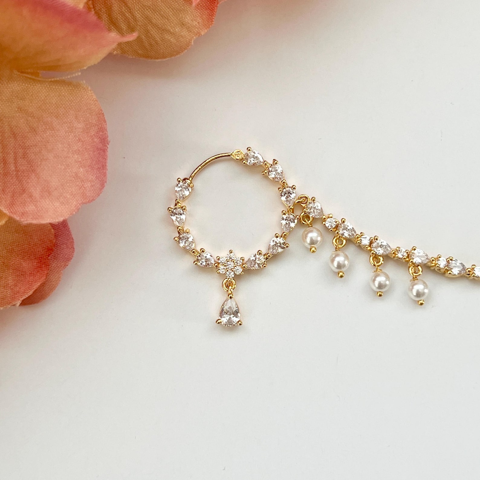 Elegant Clip-On Bridal Nath — view 2