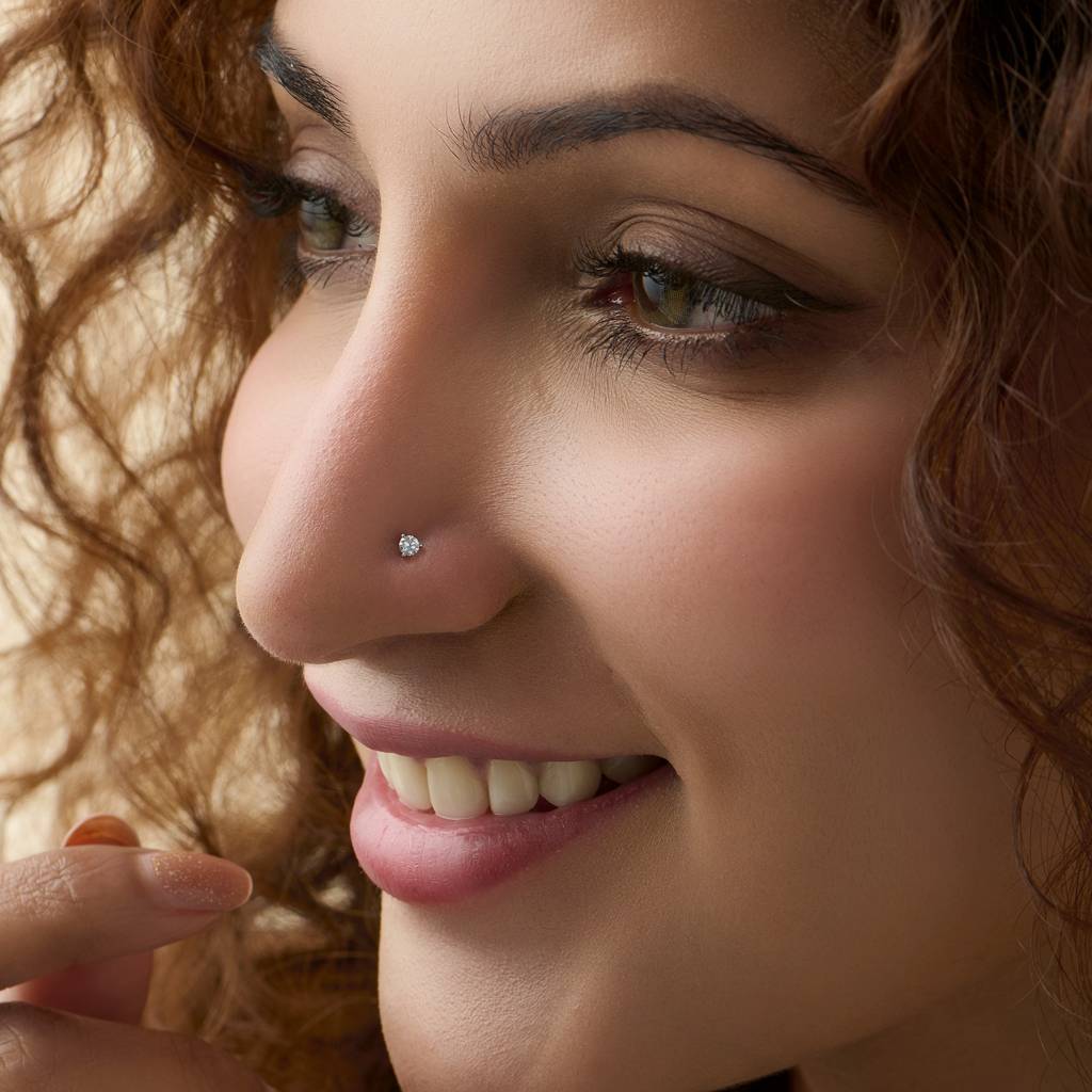 Delicate Diamond Stud — view 2