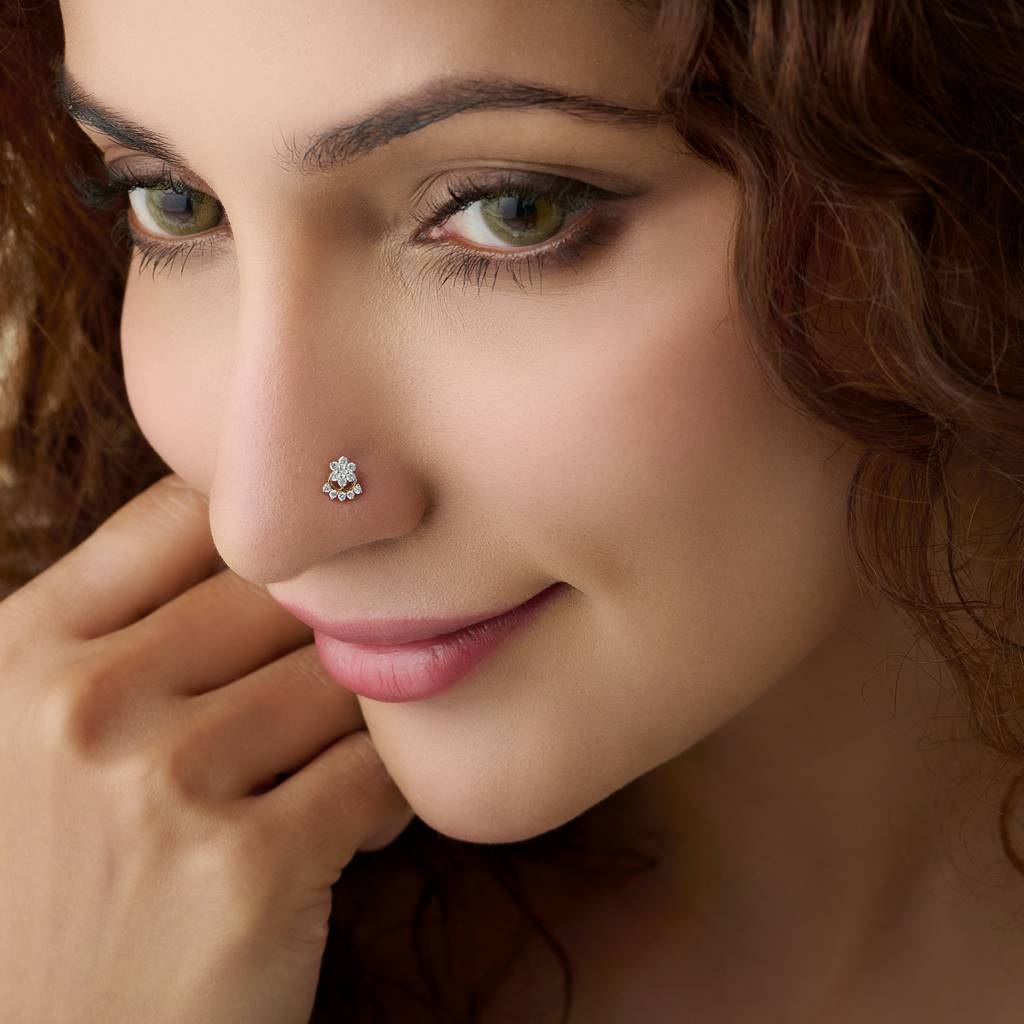 Tiny Diamond Nose Stud — view 2