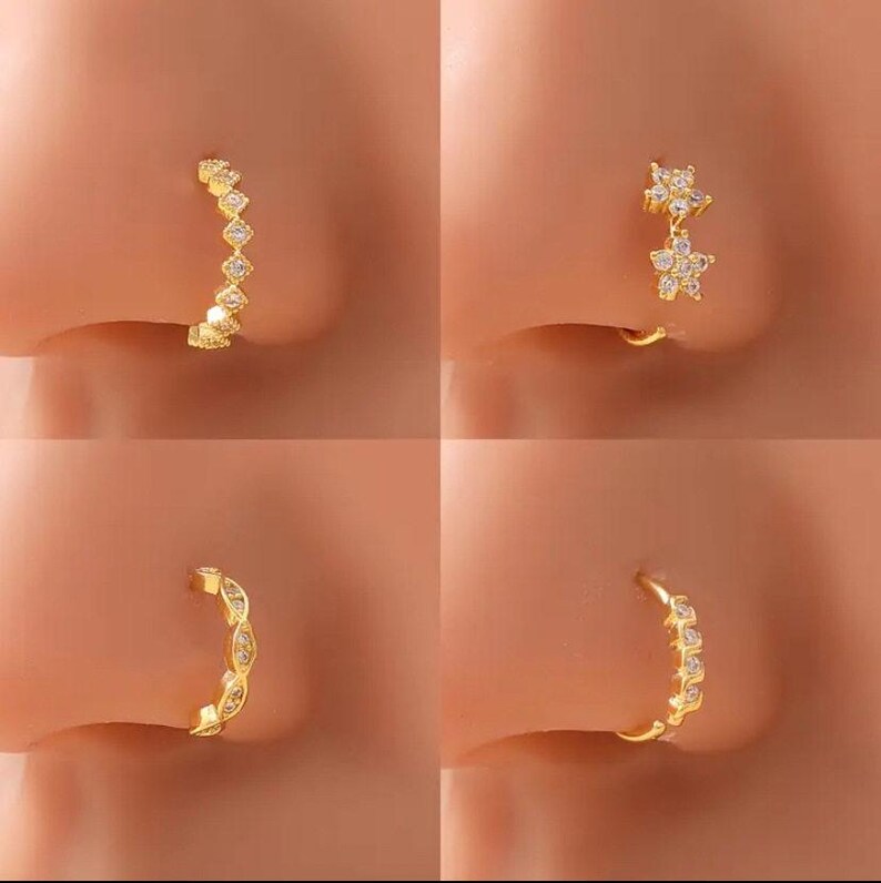 Sleek Minimal Nose Hoop — view 2