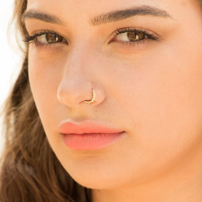 Thin Gold Nose Hoop — view 5