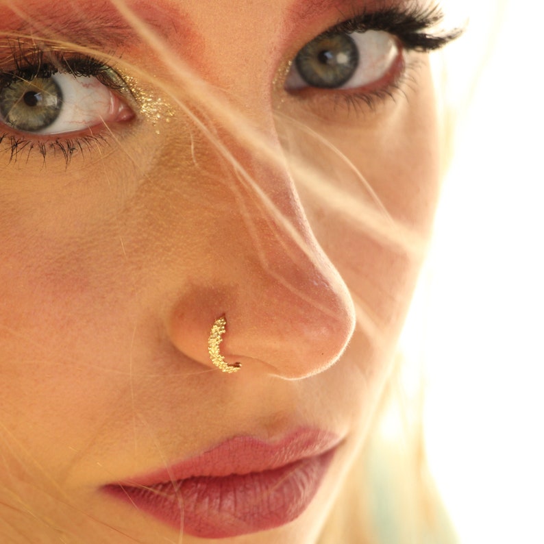 Thin Gold Nose Hoop — view 4
