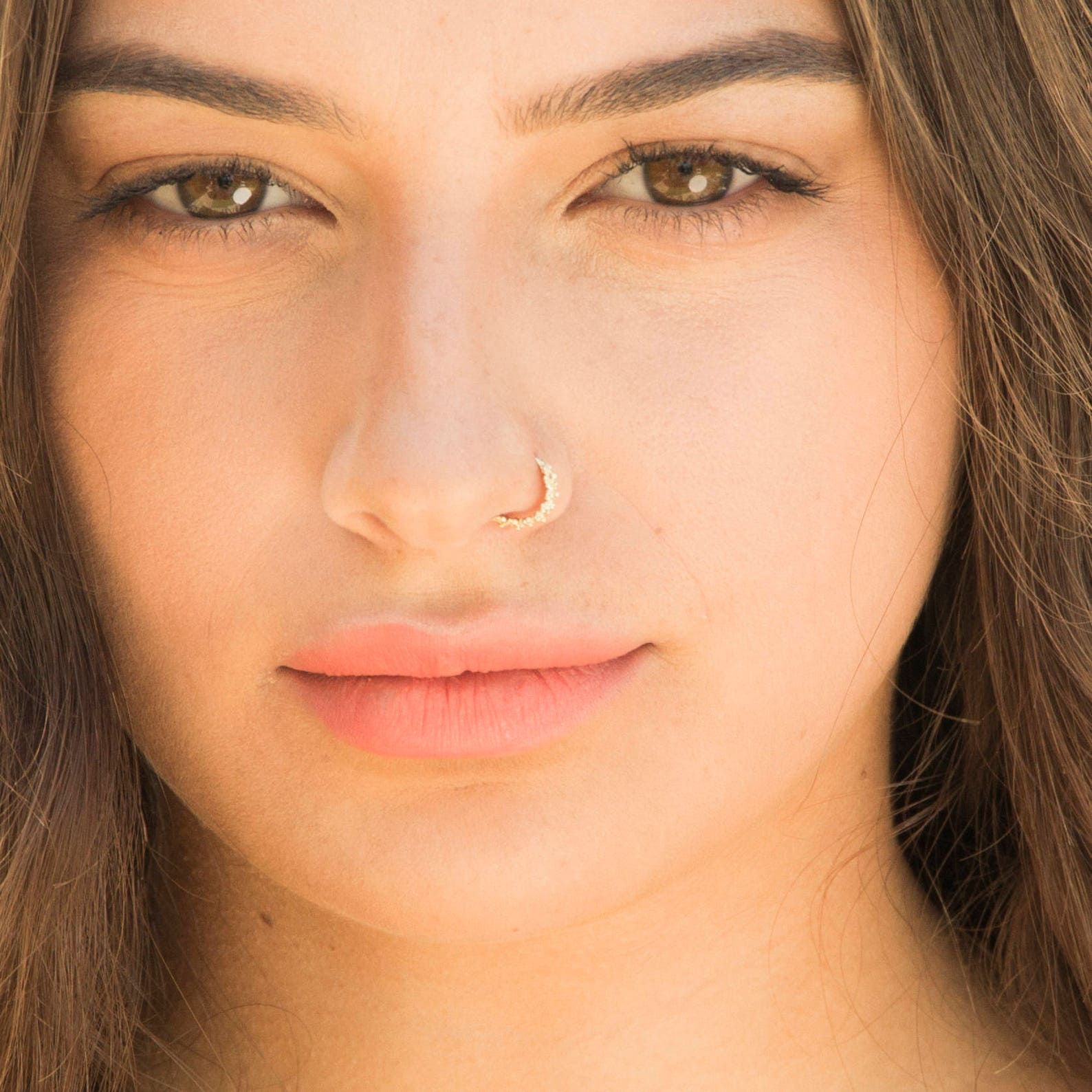 Thin Gold Nose Hoop — view 7