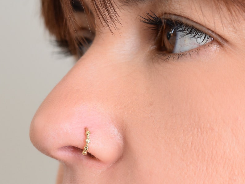 Simple Gold Nose Hoop — view 4