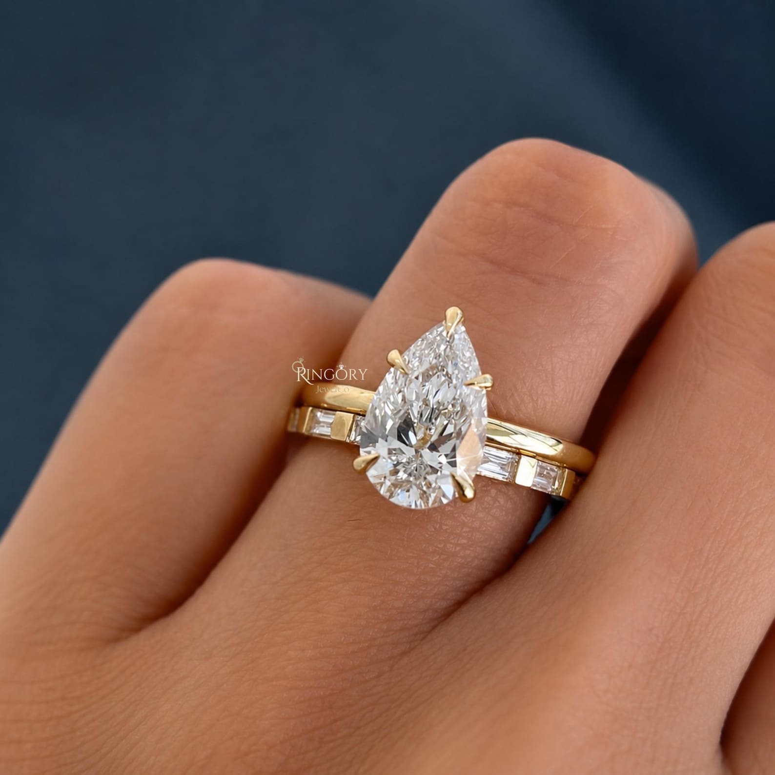 Elegant Halo Solitaire Ring — view 2