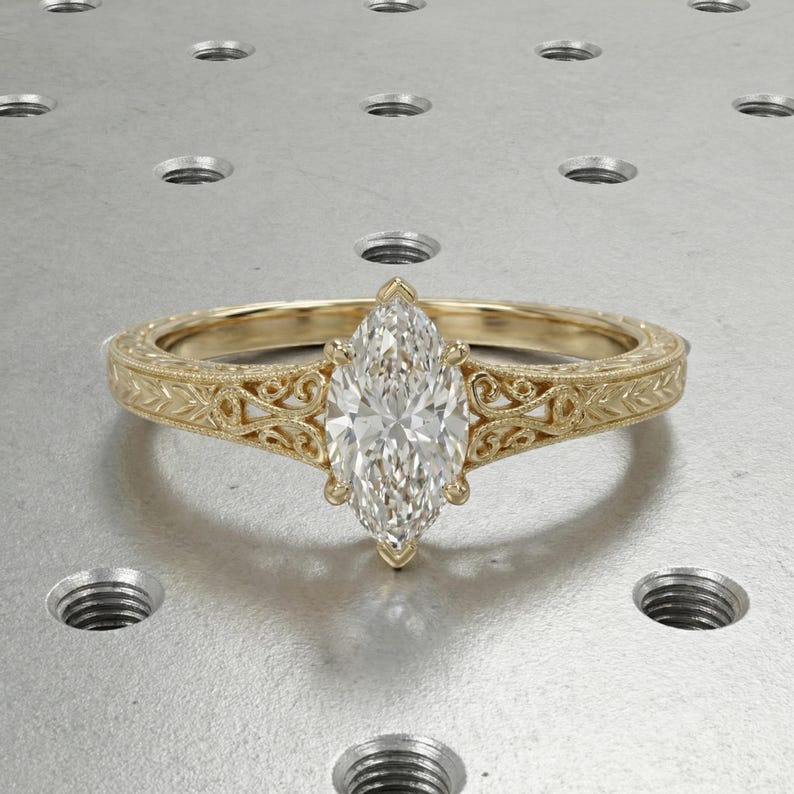 Modern Prong Solitaire Ring — view 2