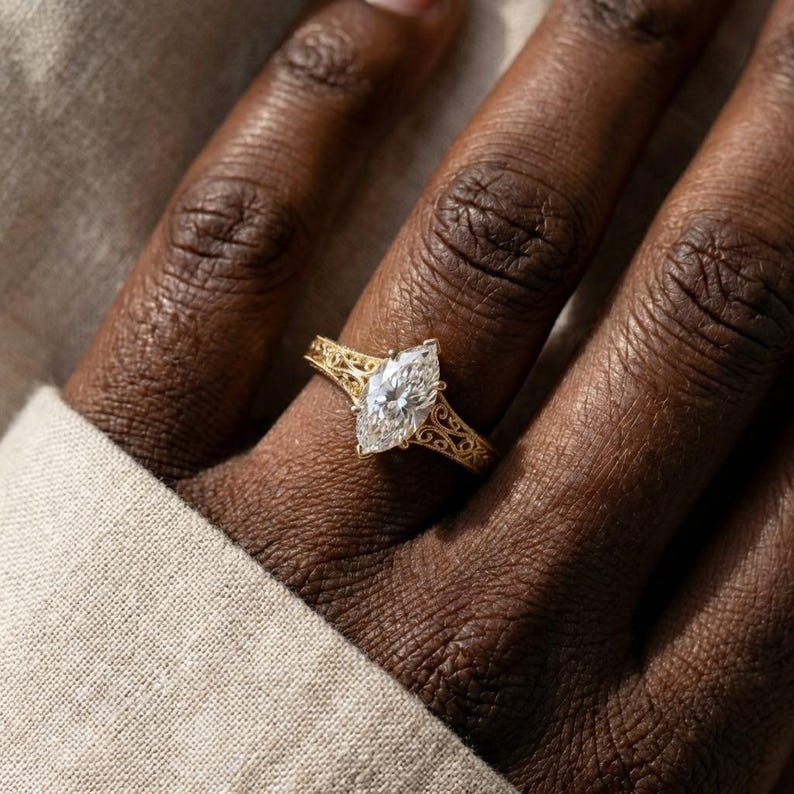 Modern Prong Solitaire Ring — view 4