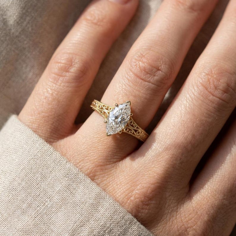 Modern Prong Solitaire Ring — view 5